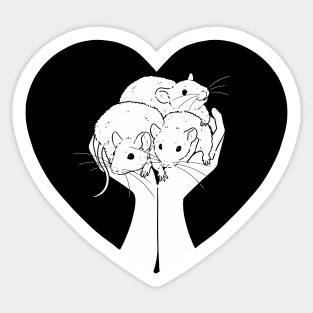 Fancy Rats Love (black) Sticker